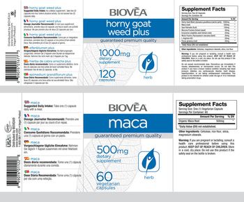 BIOVEA Maca 500 mg - supplement