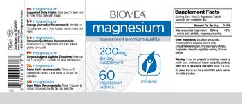 BIOVEA Magnesium 200 mg - supplement