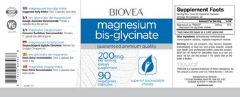 BIOVEA Magnesium Bis-Glycinate 200 mg - supplement