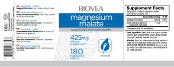 BIOVEA Magnesium Malate 425 mg - supplement
