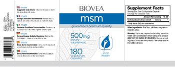 BIOVEA MSM 500 mg - supplement