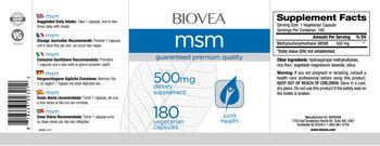 BIOVEA MSM 500 mg - supplement