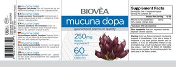 BIOVEA Mucuna Dopa 250 mg - supplement