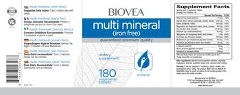 BIOVEA Multi Mineral (Iron Free) - supplement