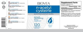 BIOVEA N-Acetyl Cysteine 500 mg - supplement