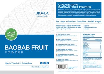 BIOVEA Natural Foods Baobab Fruit Powder - supplement