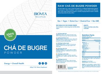 BIOVEA Natural Foods Cha De Bugre Powder - supplement