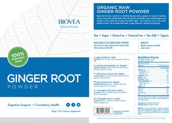 BIOVEA Natural Foods Ginger Root Powder - supplement