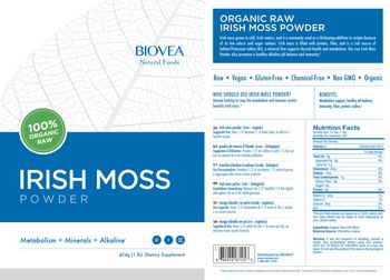 BIOVEA Natural Foods Irish Moss Powder - supplement
