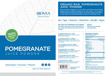 BIOVEA Natural Foods Pomegranate Juice Powder - supplement