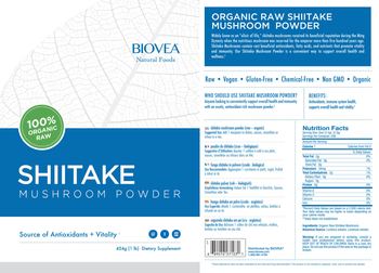 BIOVEA Natural Foods Shiitake Mushroom Powder - supplement
