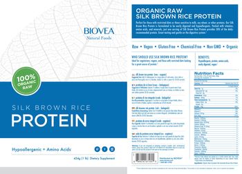 BIOVEA Natural Foods Silk Brown Rice Protein - supplement
