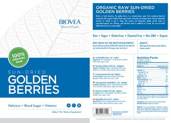 BIOVEA Natural Foods Sun-Dried Golden Berries - 