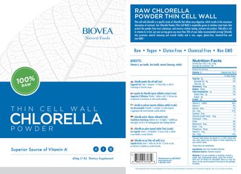 BIOVEA Natural Foods Thin Cell Wall Chlorella Powder - supplement