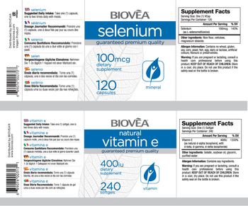 BIOVEA Natural Vitamin E 400 IU - supplement