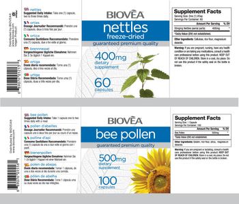 BIOVEA Nettles Freeze-Dried 400 mg - supplement