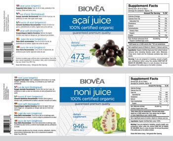 BIOVEA Noni Juice - supplement