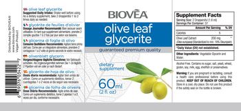 BIOVEA Olive Leaf Glycerite - supplement