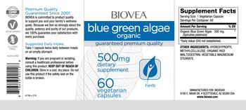 BIOVEA Organic Blue Green Algae 500 mg - supplement