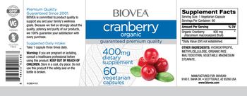 BIOVEA Organic Cranberry 400 mg - supplement