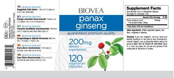 BIOVEA Panax Ginseng 200 mg - supplement