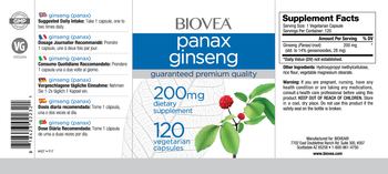 BIOVEA Panax Ginseng 200 mg - supplement