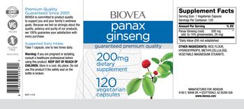 BIOVEA Panax Ginseng 200 mg - supplement