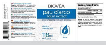 BIOVEA Pau D'Arco Liquid Extract - supplement