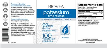 BIOVEA Potassium Time Release 99 mg - supplement