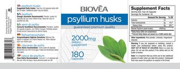 BIOVEA Psyllium Husks 2000 mg - supplement