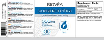 BIOVEA Pueraria Mirifica 500 mg - supplement