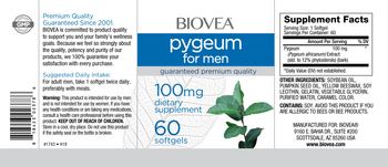 BIOVEA Pygeum for Men 100 mg - supplement