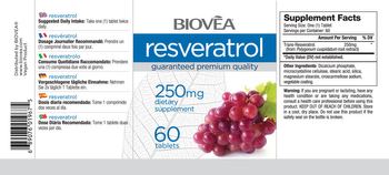 BIOVEA Resveratrol 250 mg - supplement