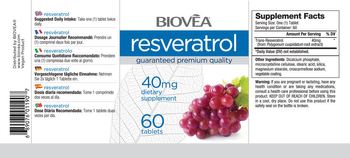 BIOVEA Resveratrol 40 mg - supplement