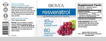 BIOVEA Resveratrol 40 mg - supplement