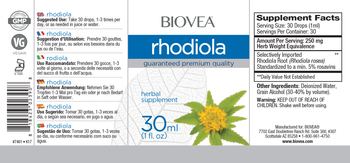 BIOVEA Rhodiola - herbal supplement
