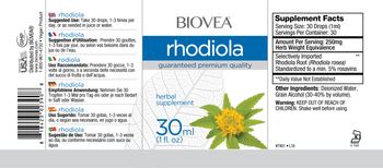 BIOVEA Rhodiola - herbal supplement