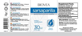 BIOVEA Sarsaparilla - herbal supplement