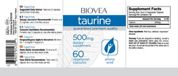 BIOVEA Taurine 500 mg - supplement