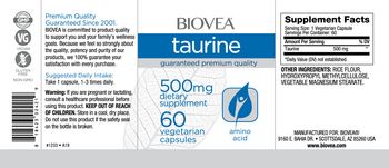 BIOVEA Taurine 500 mg - supplement
