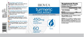 BIOVEA Turmeric Root Extract 450 mg - supplement