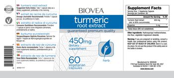 BIOVEA Turmeric Root Extract 450 mg - supplement