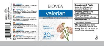 BIOVEA Valerian - herbal supplement