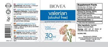 BIOVEA Valerian (Alcohol Free) - herbal supplement