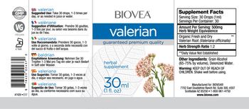 BIOVEA Valerian - herbal supplement