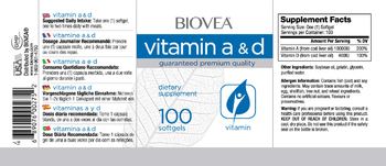 BIOVEA Vitamin A&D - supplement