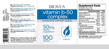 BIOVEA Vitamin B-50 Complex 50 mg - supplement