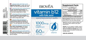 BIOVEA Vitamin B12 1000 mcg With Folic Acid - supplement