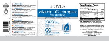 BIOVEA Vitamin B12 Complex 1000 mcg Fruit Flavor - supplement