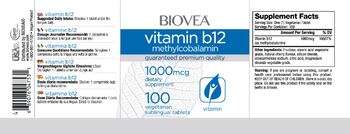 BIOVEA Vitamin B12 Methylcobalamin 1000 mcg - supplement